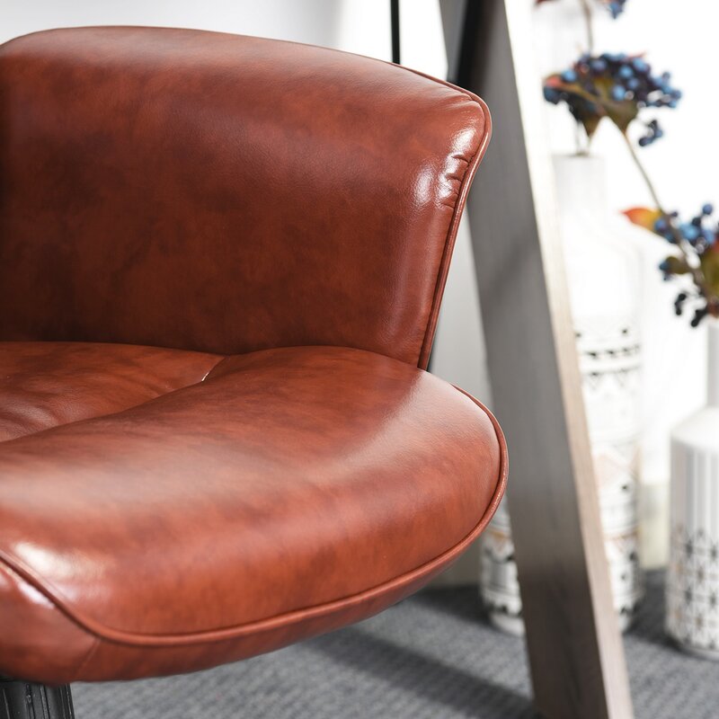Office Chairs: Brown Faux Leatherette Chair
