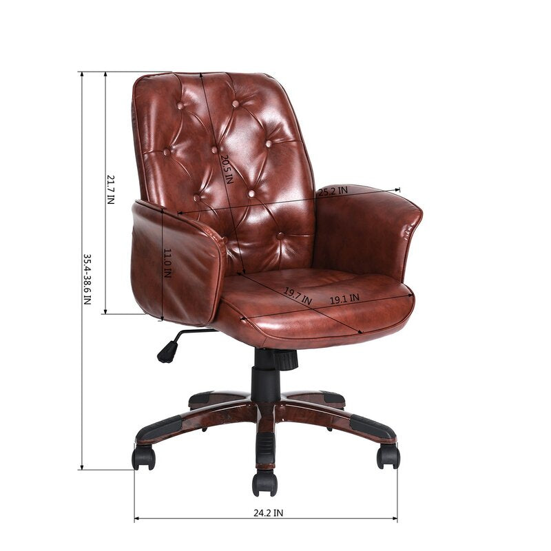 Office Chairs: Brown Faux Leatherette Chair