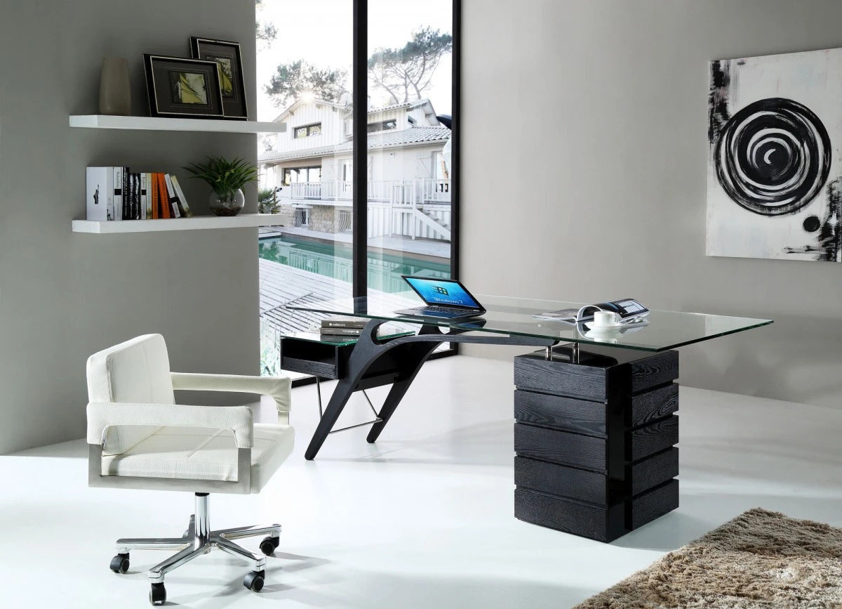 Office Desk: Black Ash Office Desk