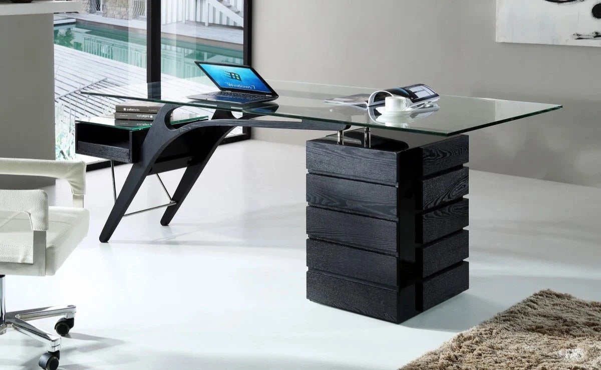 Office Desk: Black Ash Office Desk