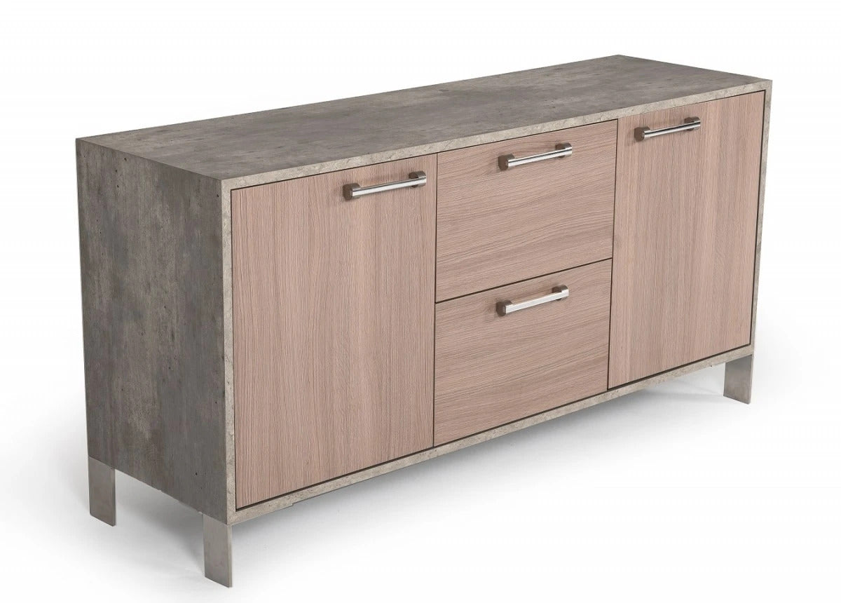 Office Desk Modern Brown Oak & Faux