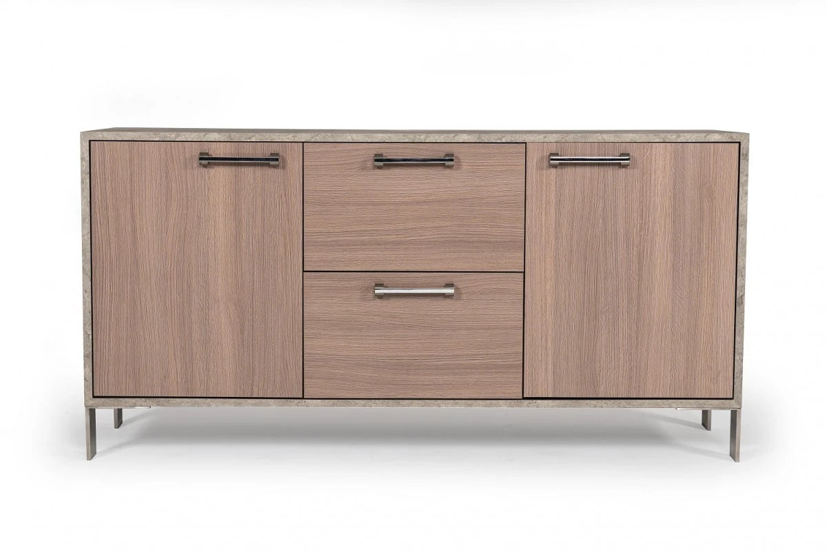 Office Desk Modern Brown Oak & Faux