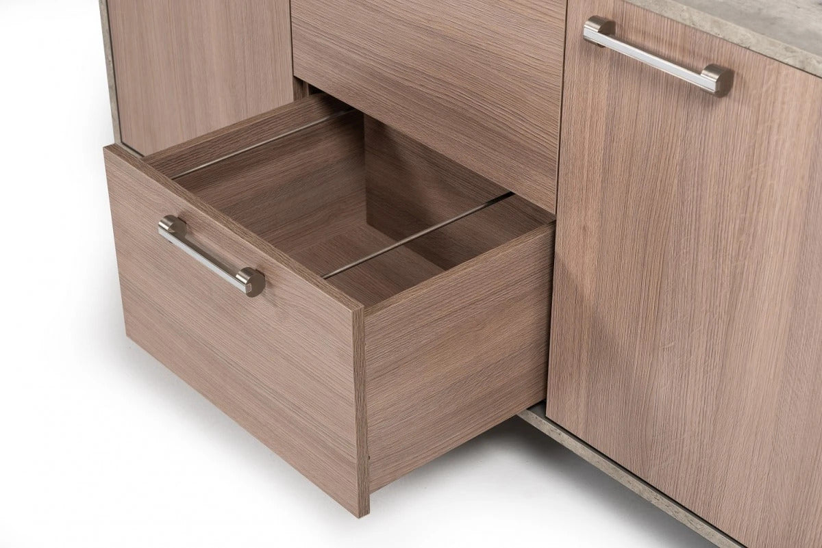 Office Desk Modern Brown Oak & Faux