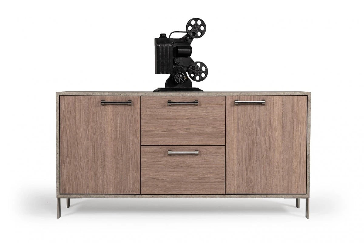 Office Desk Modern Brown Oak & Faux