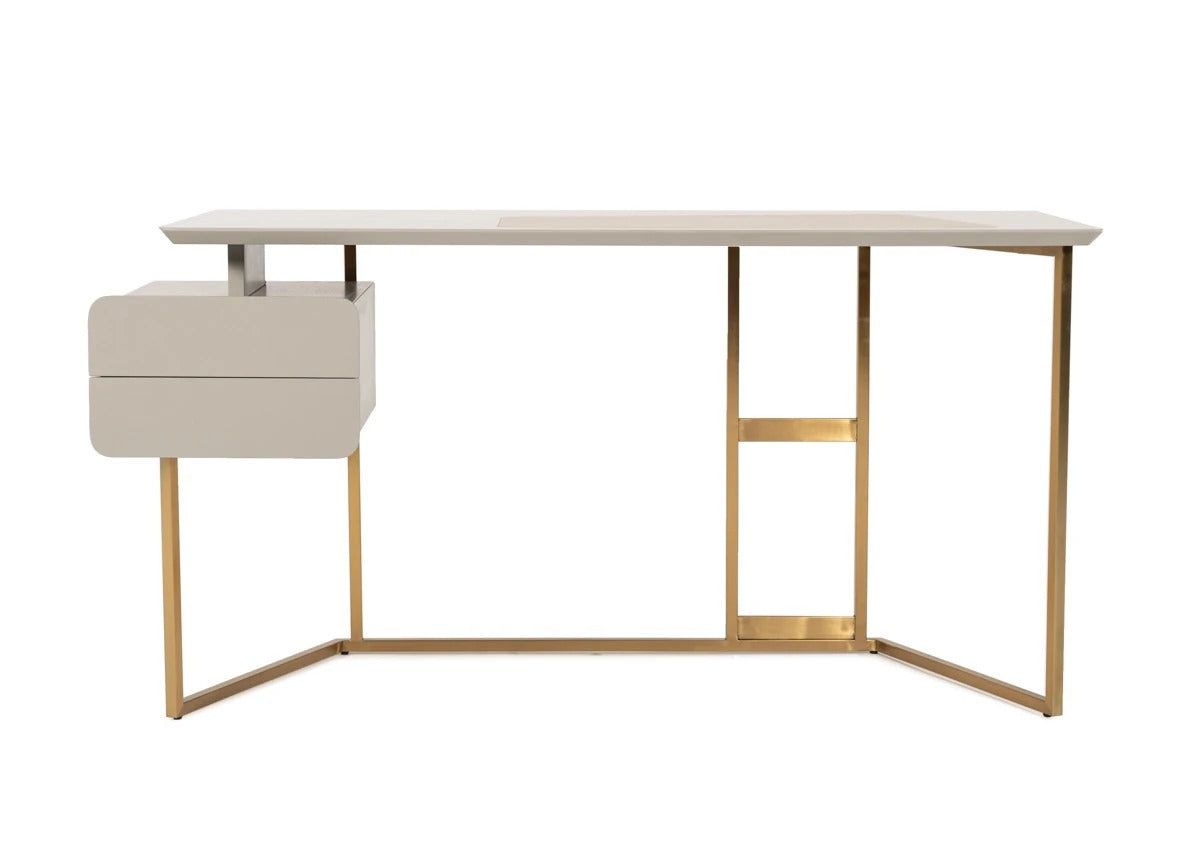 Office Desk Modern Grey & Bronze Desk