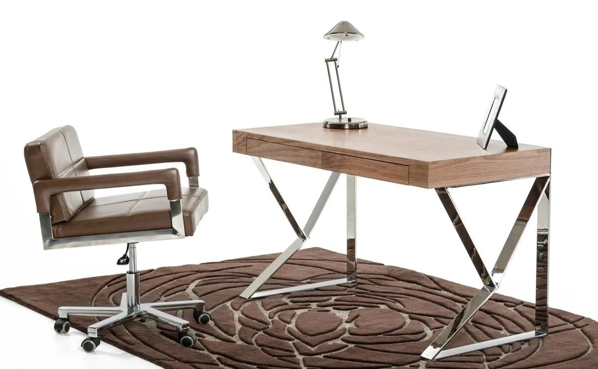 Office Desk: Modern Walnut Office Desk