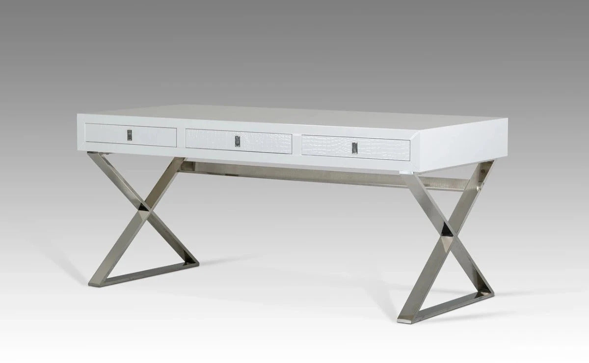 Office Desk: White Crocodile Desk