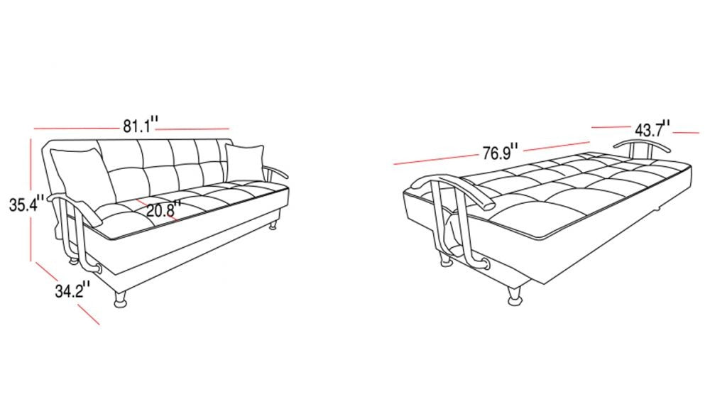 Office Sofa 81.1'' Recessed Arm Sofa