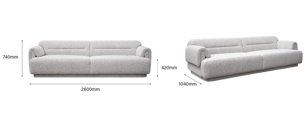 Office Sofa 89'' Round Arm Sofa