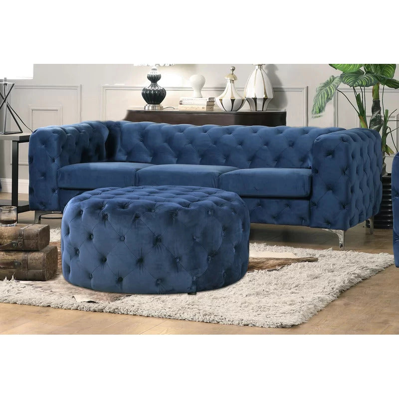 Office Sofa : JOHN 85.5'' Velvet Square Arm Sofa