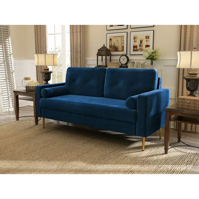 Office Sofa : JOY 71.26'' Velvet Square Arm 2 Seater Sofa Set