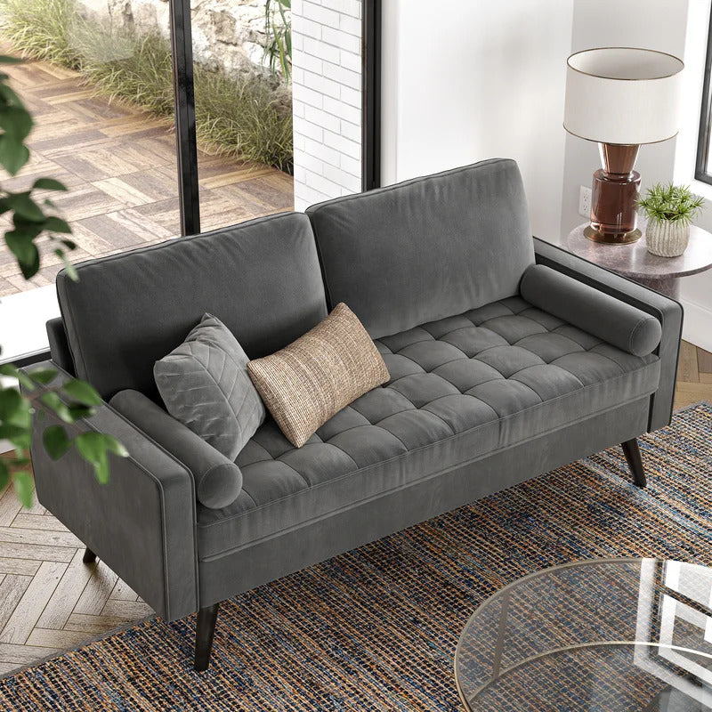 Office Sofa : KIA 69.7'' Velvet Square Arm Sofa