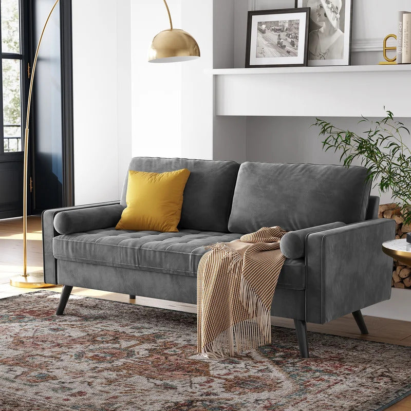Office Sofa : KIA 69.7'' Velvet Square Arm Sofa