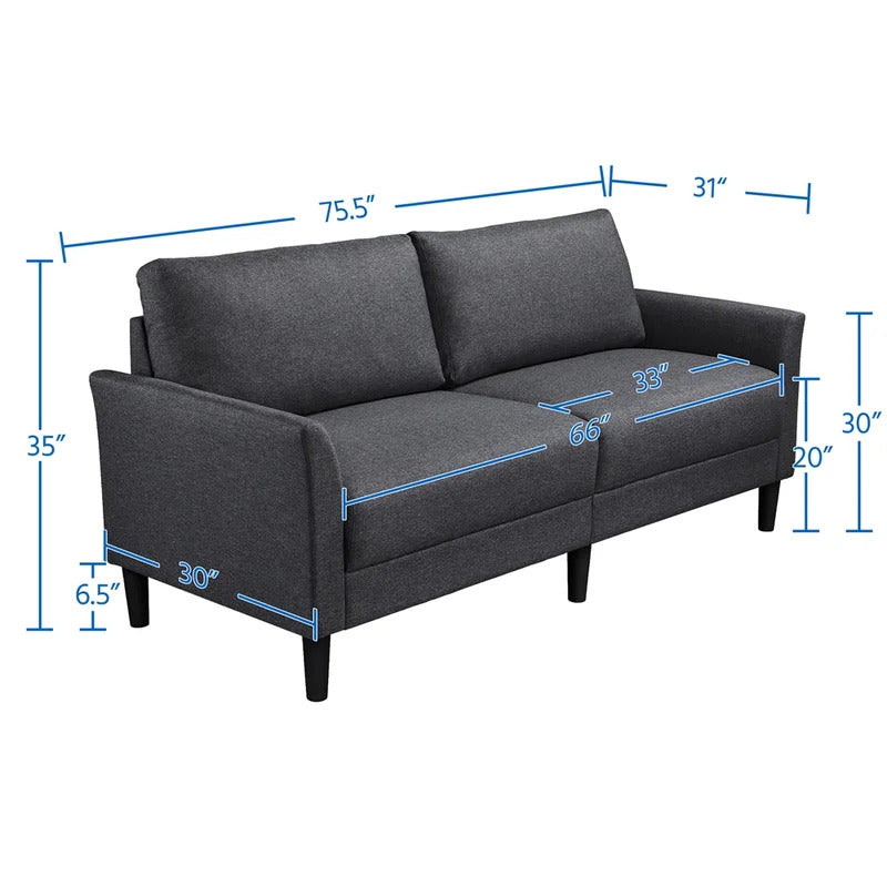 Office Sofa : PEKU 75.5'' Linen Sofa