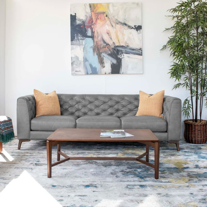 Office Sofa : RIO 90" Leatherette Tuxedo Arm Sofa