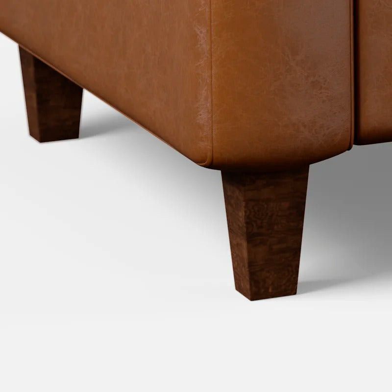 Office Sofa : SID 76'' Vegan Leatherette Square Arm Sofa