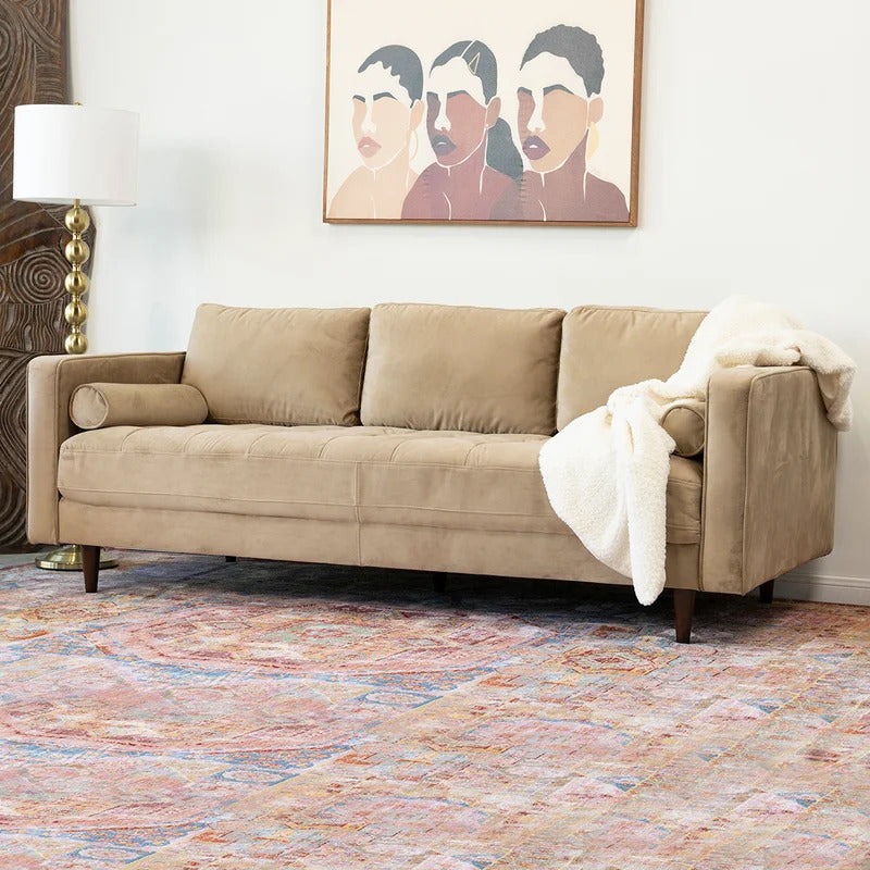 Office Sofa : ZEN 84'' Velvet Square Arm Sofa