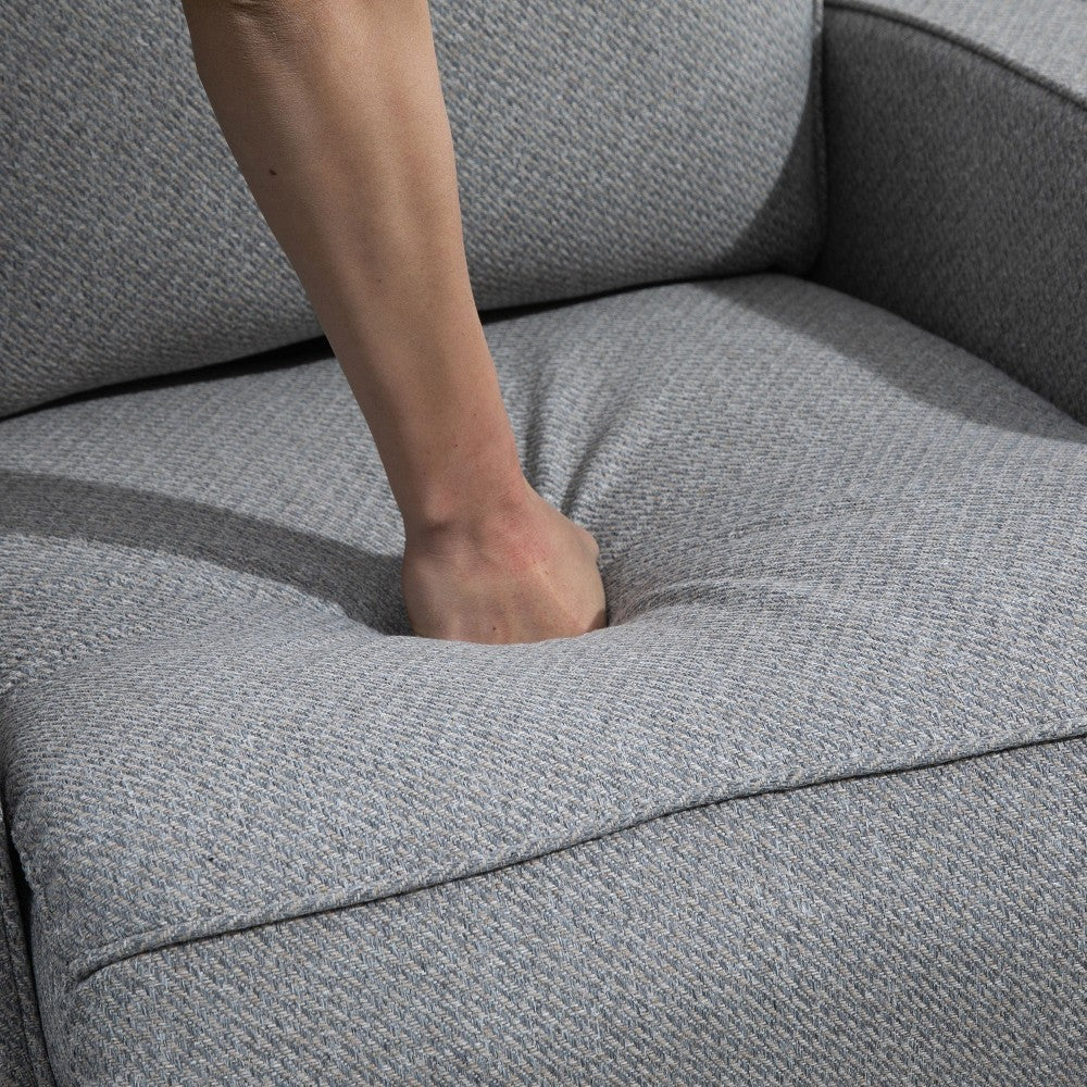 One seater sofa: Alzena Grey Fabric Upholstered Recliner Chair/Armchair Sofa With Retractable Footrest