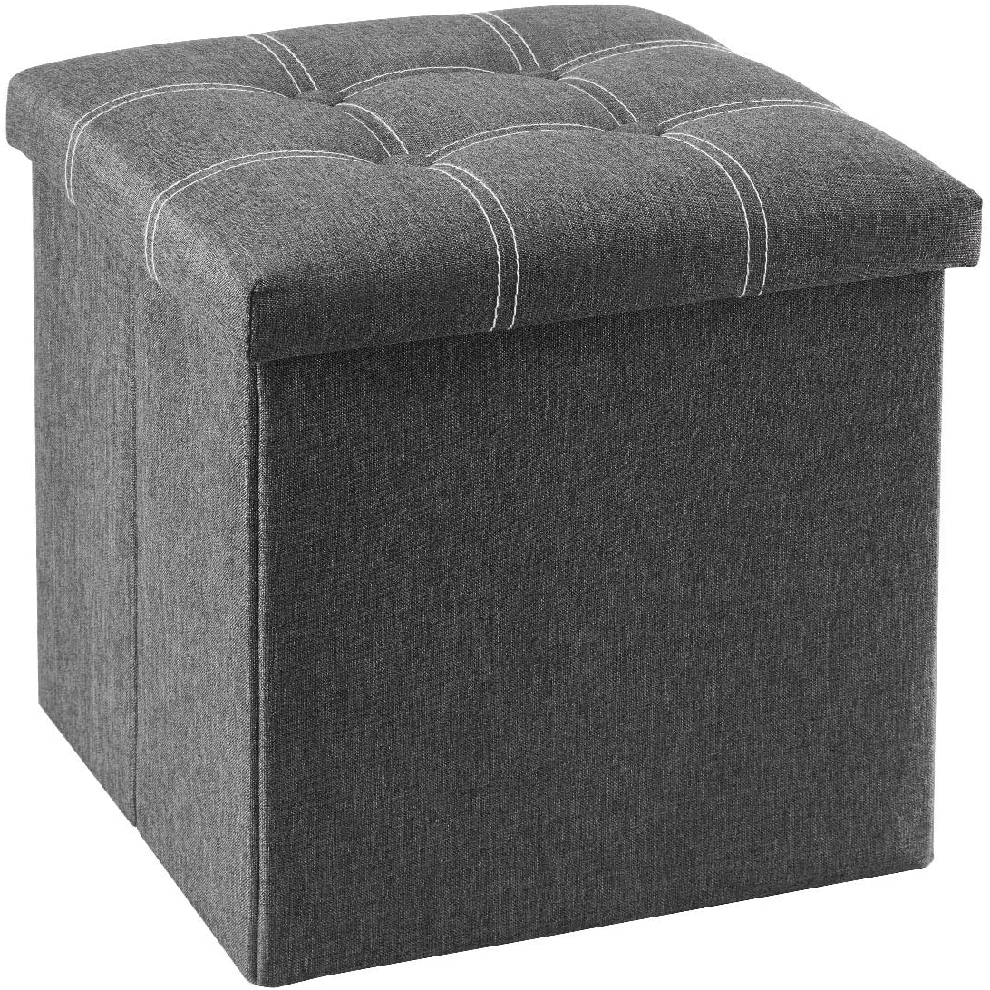 Ottomans : 15 inches Storage Ottoman Cube, Foldable Storage Boxes