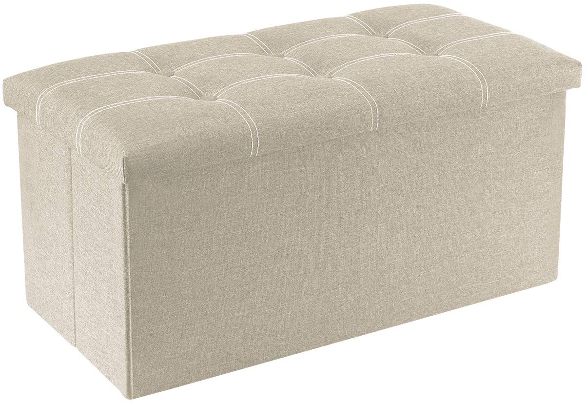 Ottomans : 30 inches Storage Ottoman Bench, Foldable Footrest