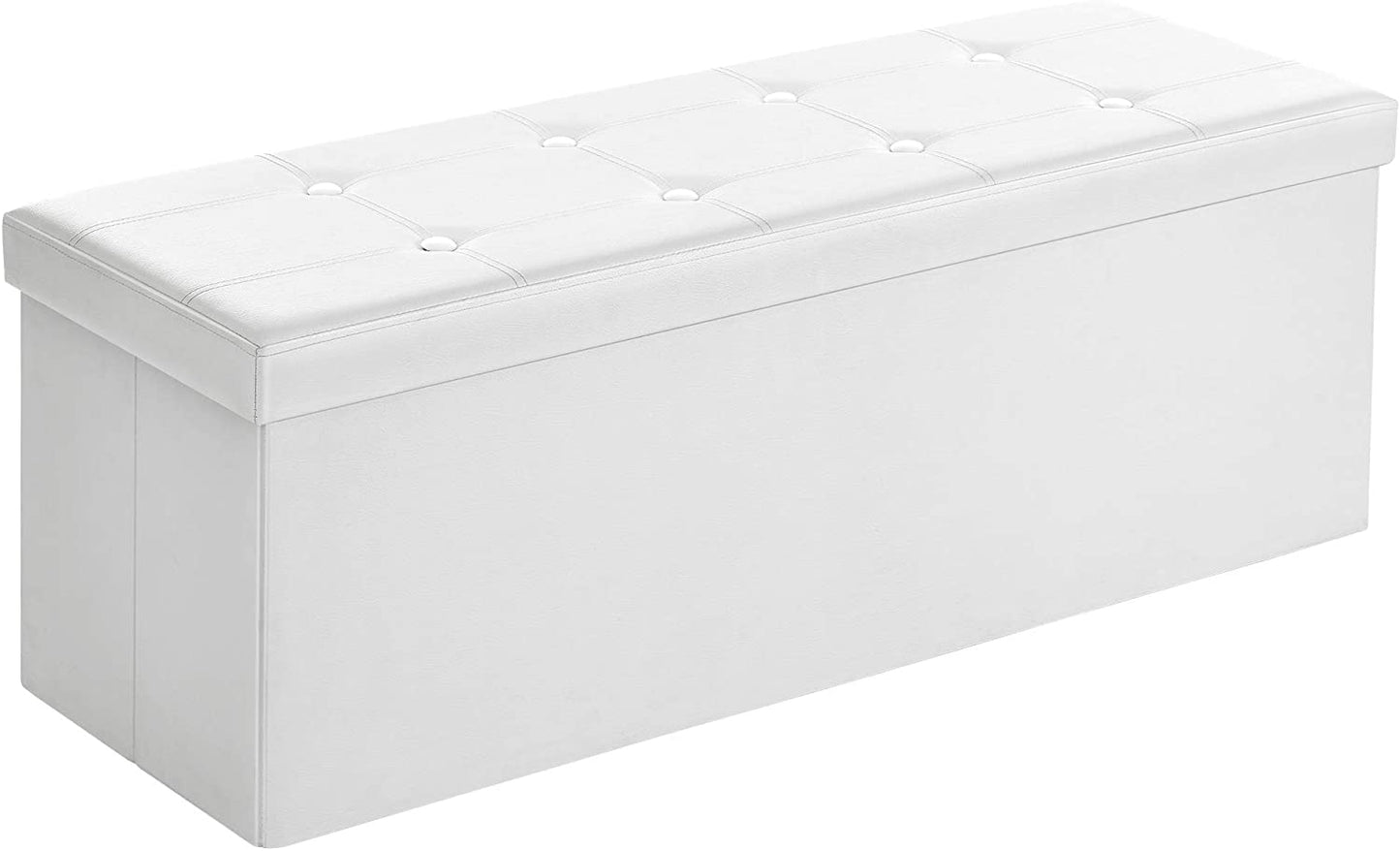 Ottomans : 43 Inches Folding Ottoman Bench, Storage Chest Footrest Padded Seat