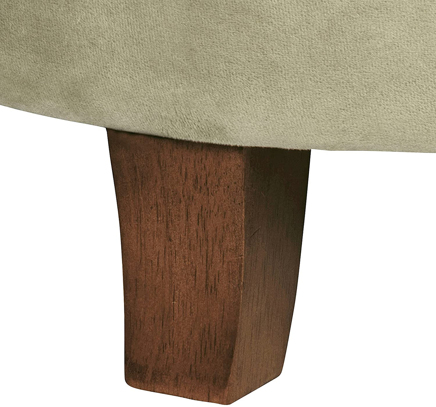 Ottomans : Fabric Upholstered Round Storage Ottoman with Removable Lid