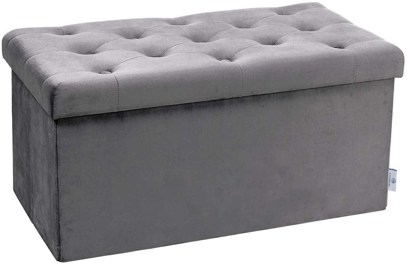 Ottomans : Folding Storage Ottoman, Long Shoes Bench, Velvet Footrest Stool Seat