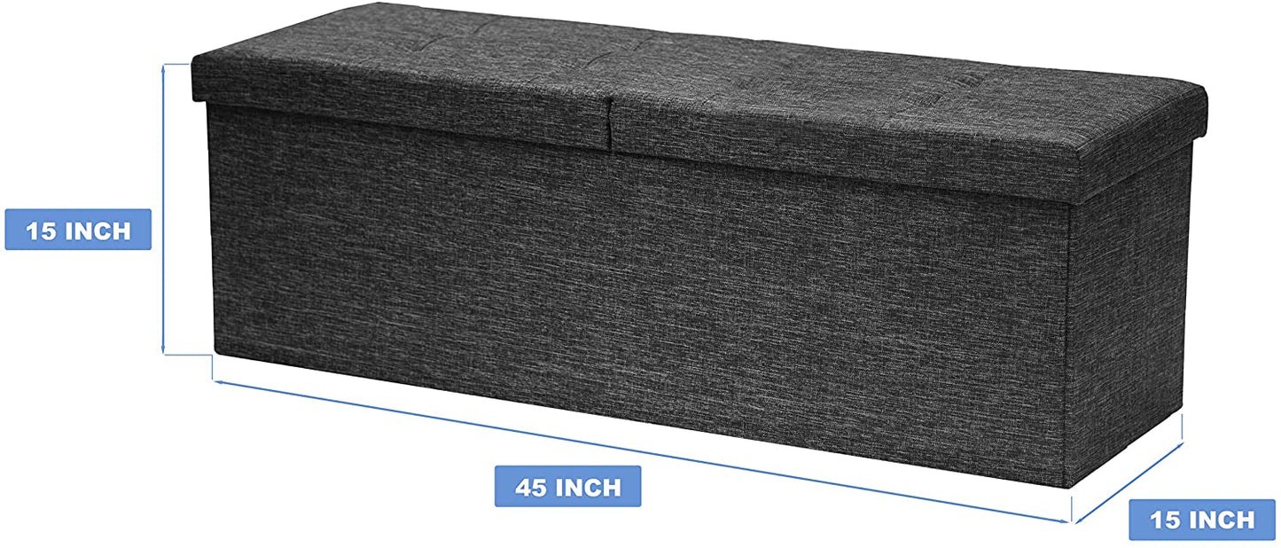 Ottomans : Folding Toy Box Chest with Ottomans Bench Foot Rest