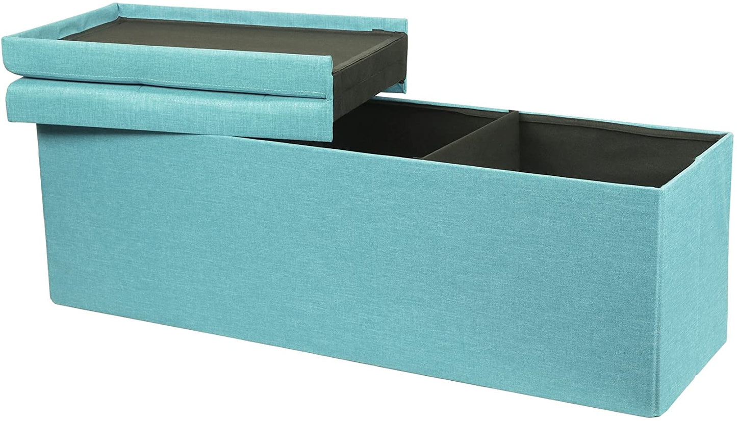 Ottomans : Folding Toy Box Chest with Ottomans Bench Foot Rest