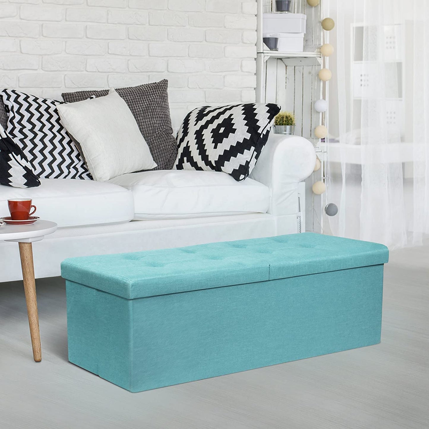 Ottomans : Folding Toy Box Chest with Ottomans Bench Foot Rest