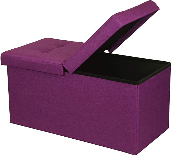 Ottomans : Folding Toy Box Chest with Ottomans Bench Foot Rest