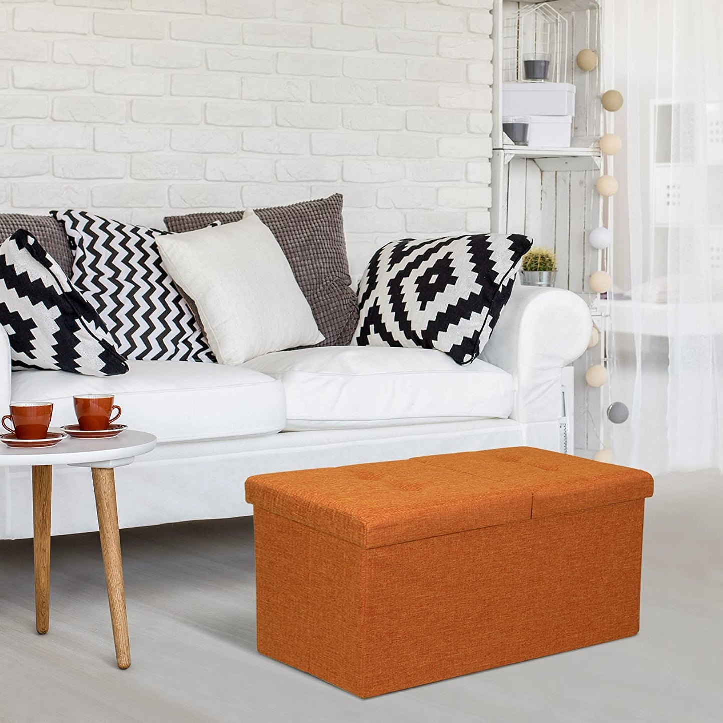 Ottomans : Folding Toy Box Chest with Ottomans Bench Foot Rest