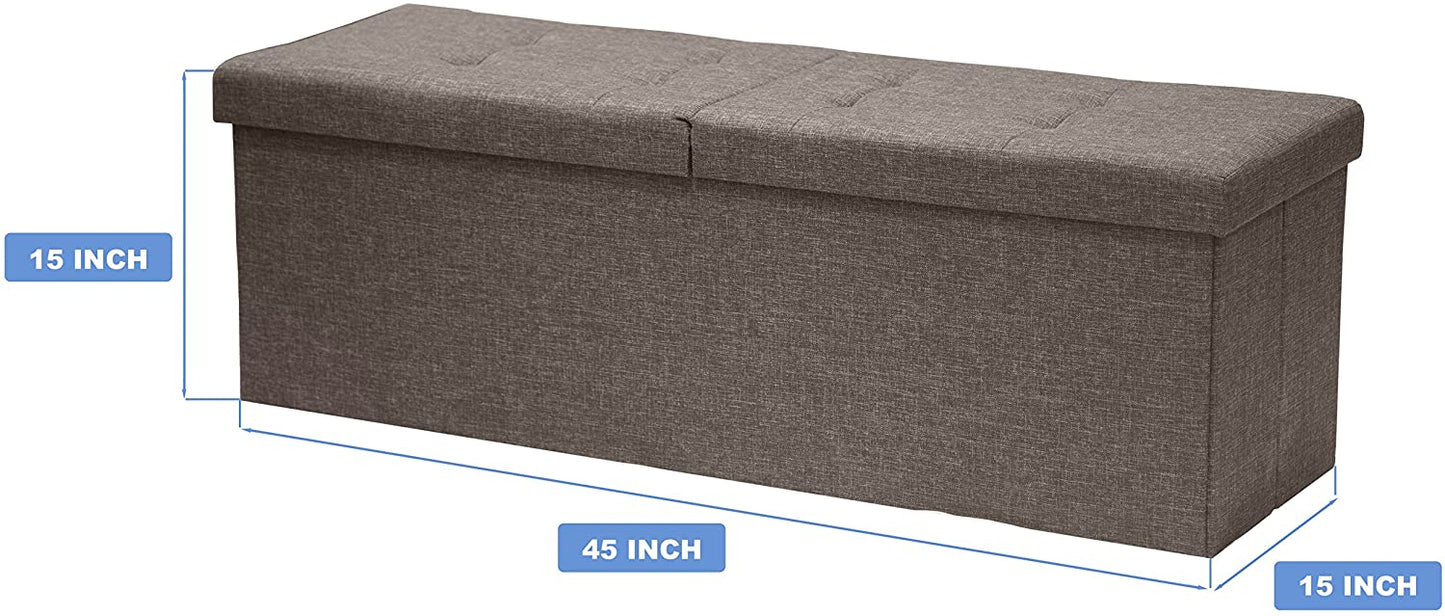 Ottomans : Folding Toy Box Chest with Ottomans Bench Foot Rest