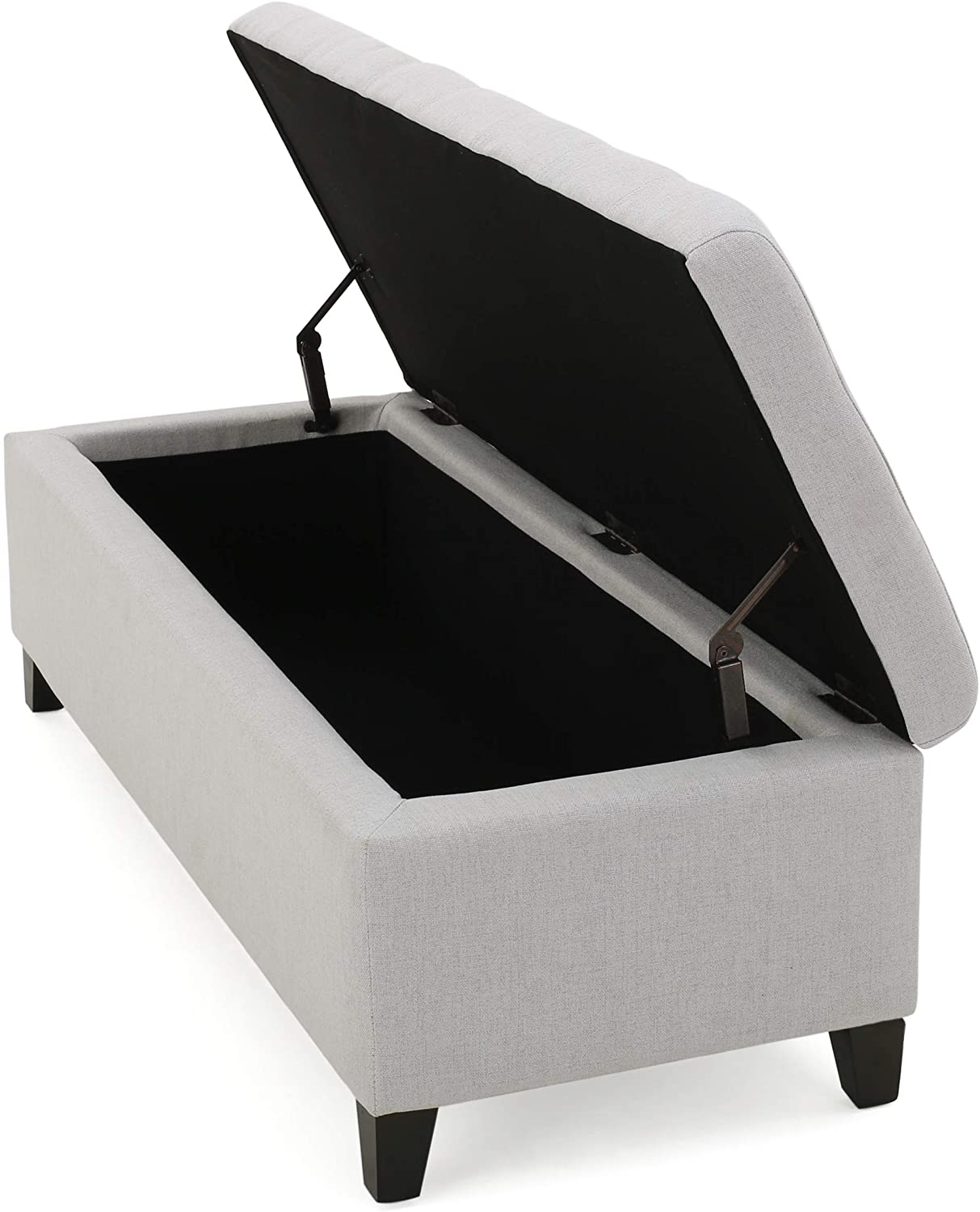 Ottomans : Home Mission Fabric Storage Ottoman, Light Grey