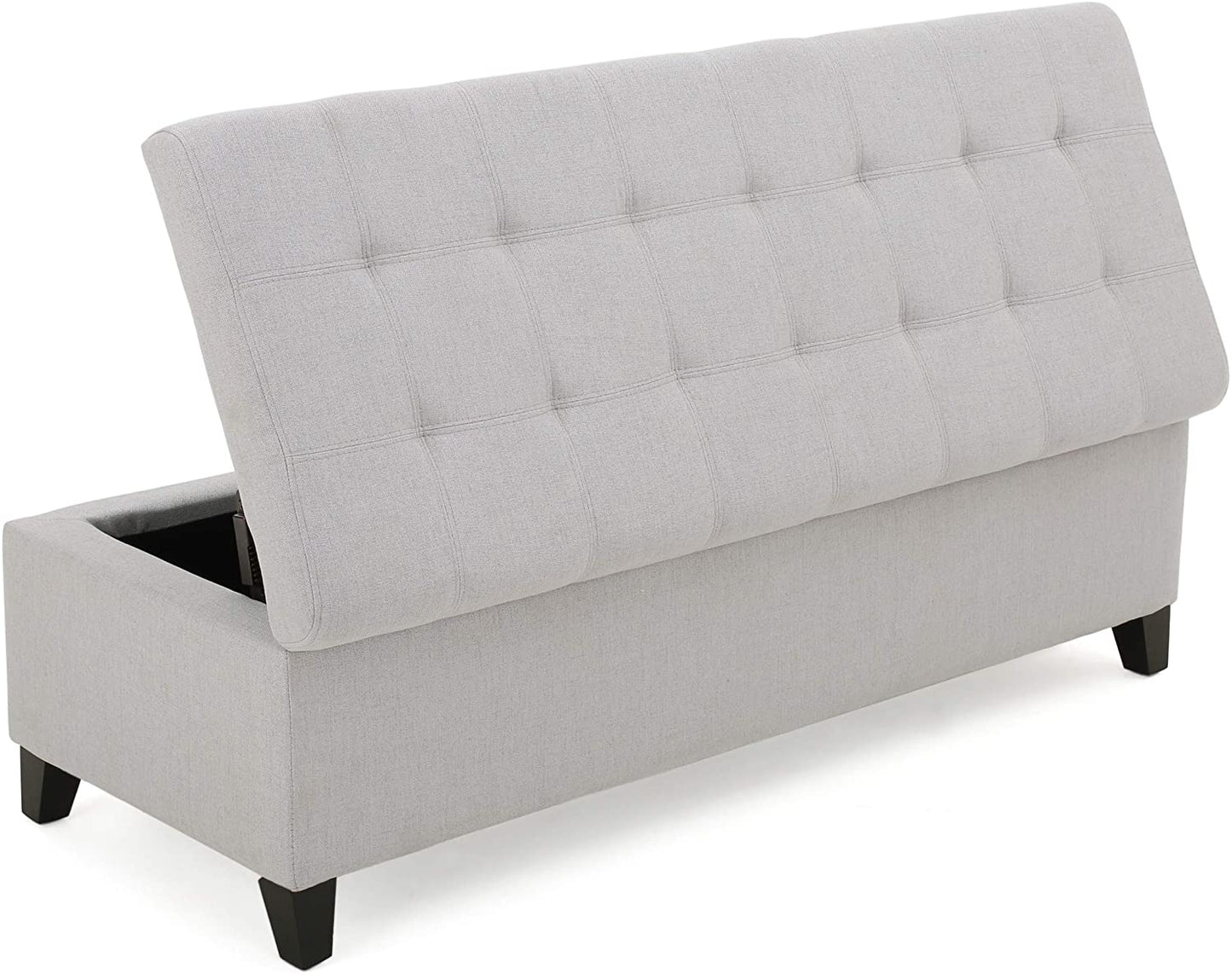 Ottomans : Home Mission Fabric Storage Ottoman, Light Grey