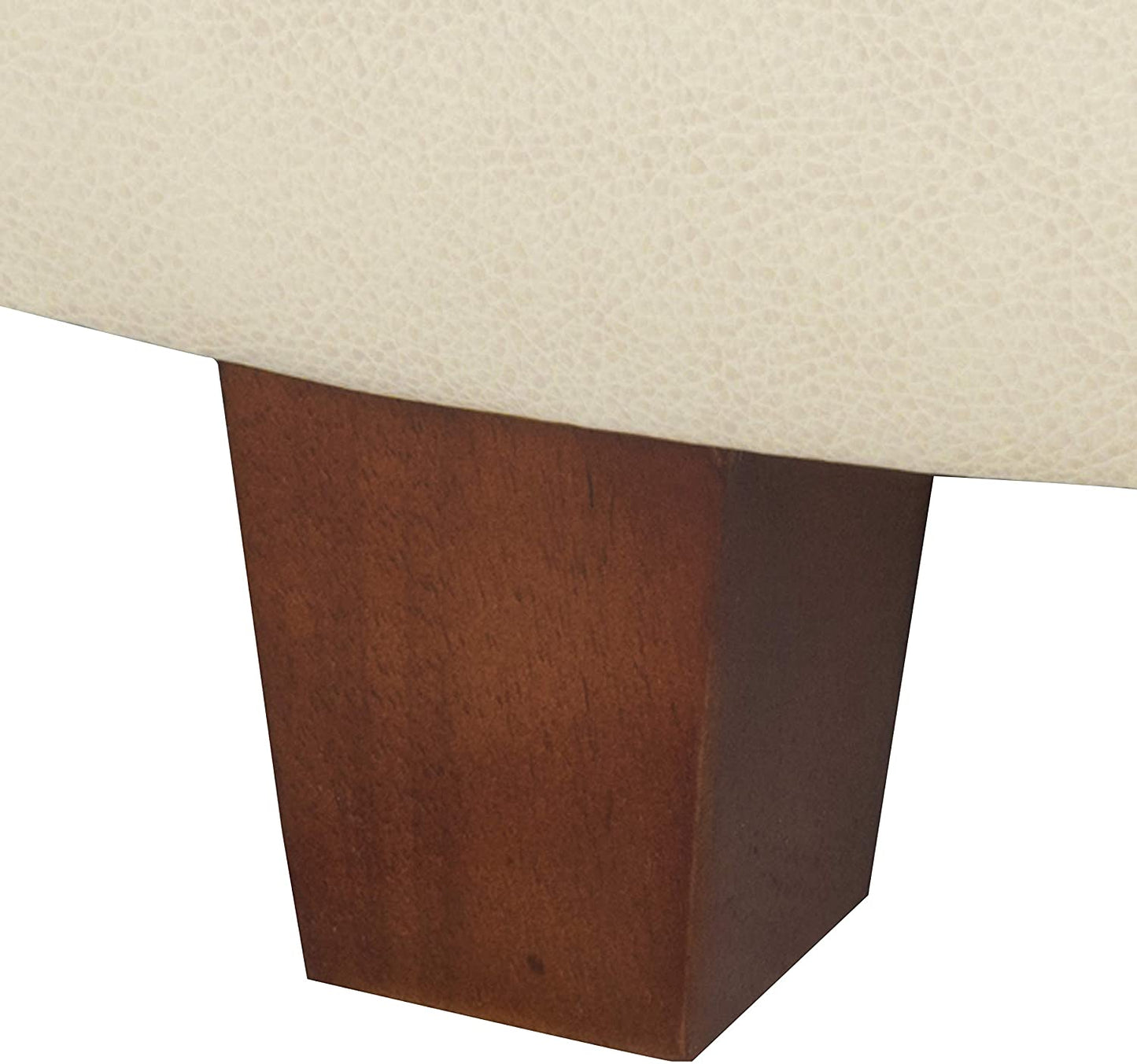 Ottomans : Large Leatherette Storage Ottoman Distressed Brown Faux Leatherette