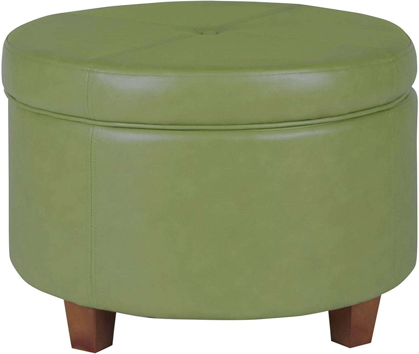Ottomans : Large Leatherette Storage Ottoman Distressed Brown Faux Leatherette