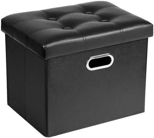 Ottomans : Leatherette Ottoman Rectangle Footrest Footstool Folding