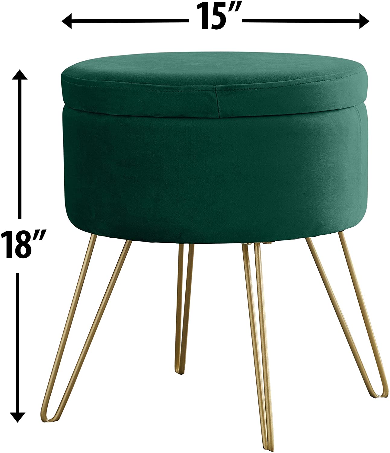 Ottomans : Modern Round Velvet Storage Ottoman Foot Rest