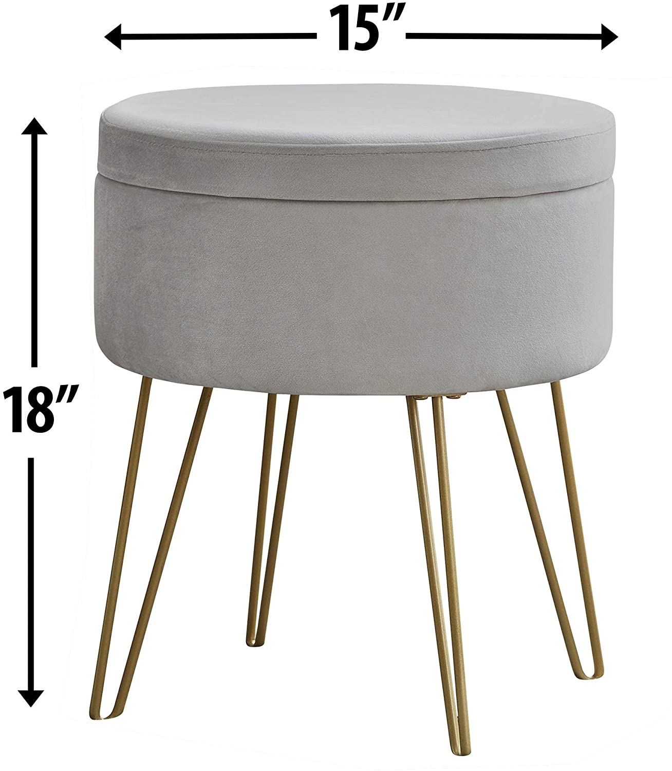 Ottomans : Modern Round Velvet Storage Ottoman Foot Rest