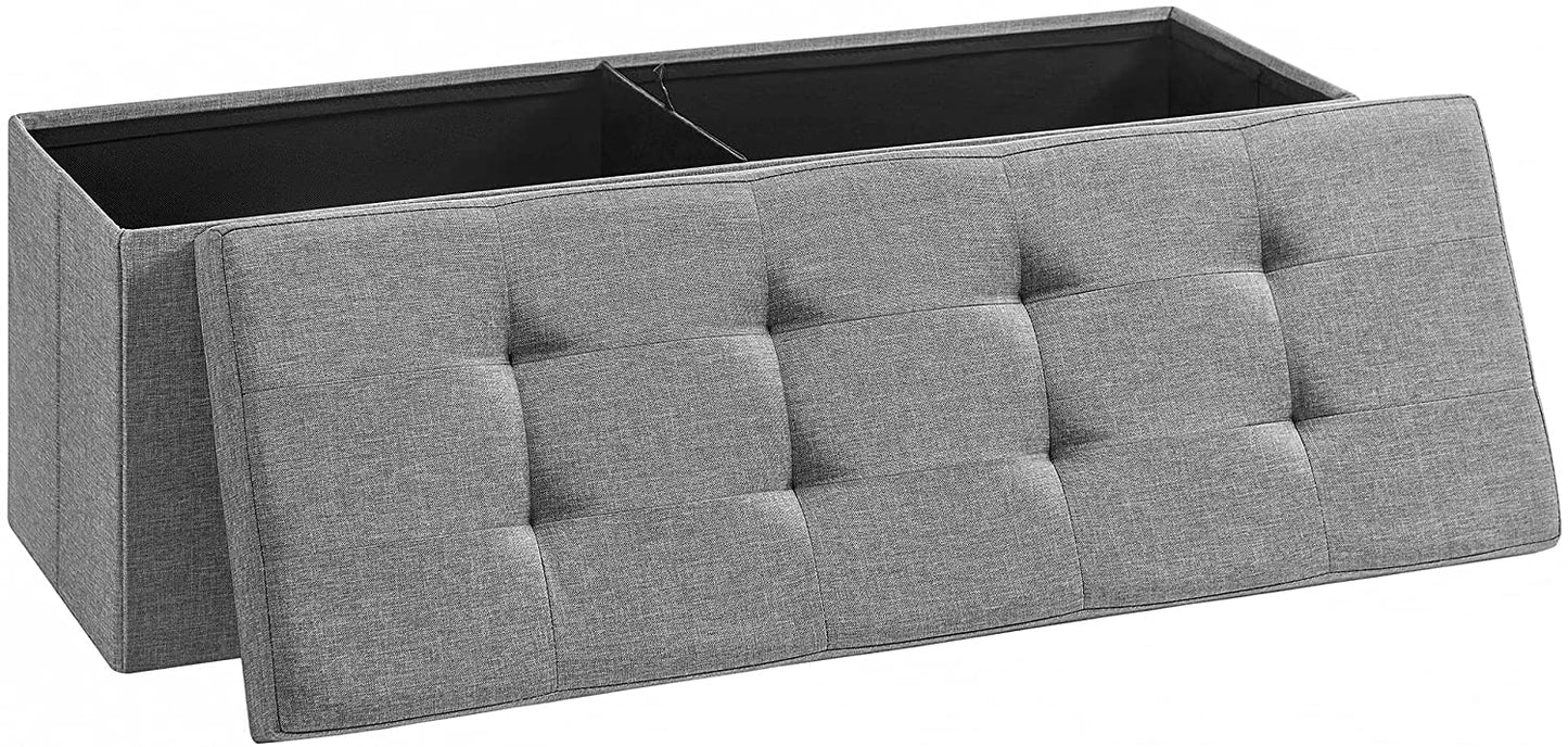 Ottomans : Storage Ottoman Bench, Padded Chest with Lid, Folding Seat