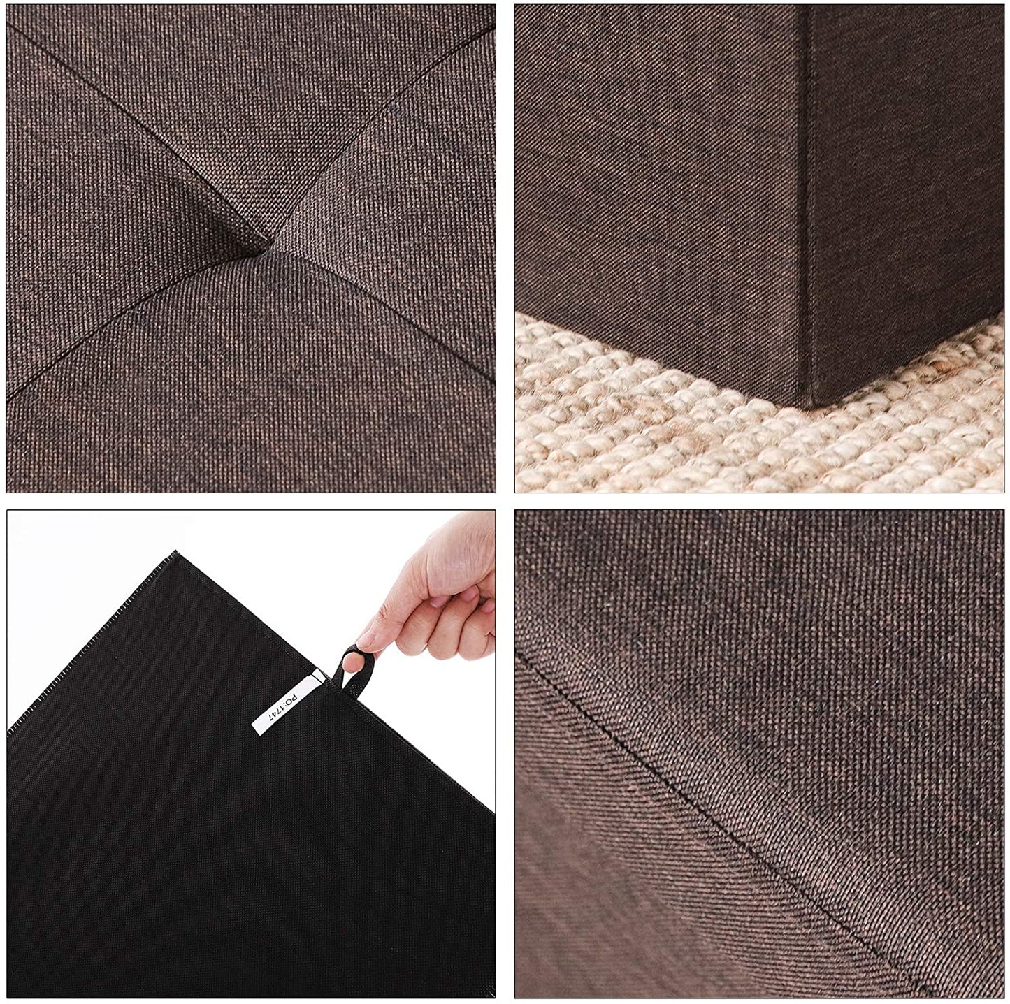 Ottomans : Storage Ottoman Bench, Padded Chest with Lid, Folding Seat