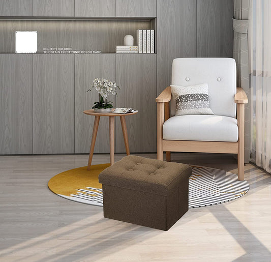 Ottomans : Storage Ottoman Stool Foot Rest Stool Linen Cloth
