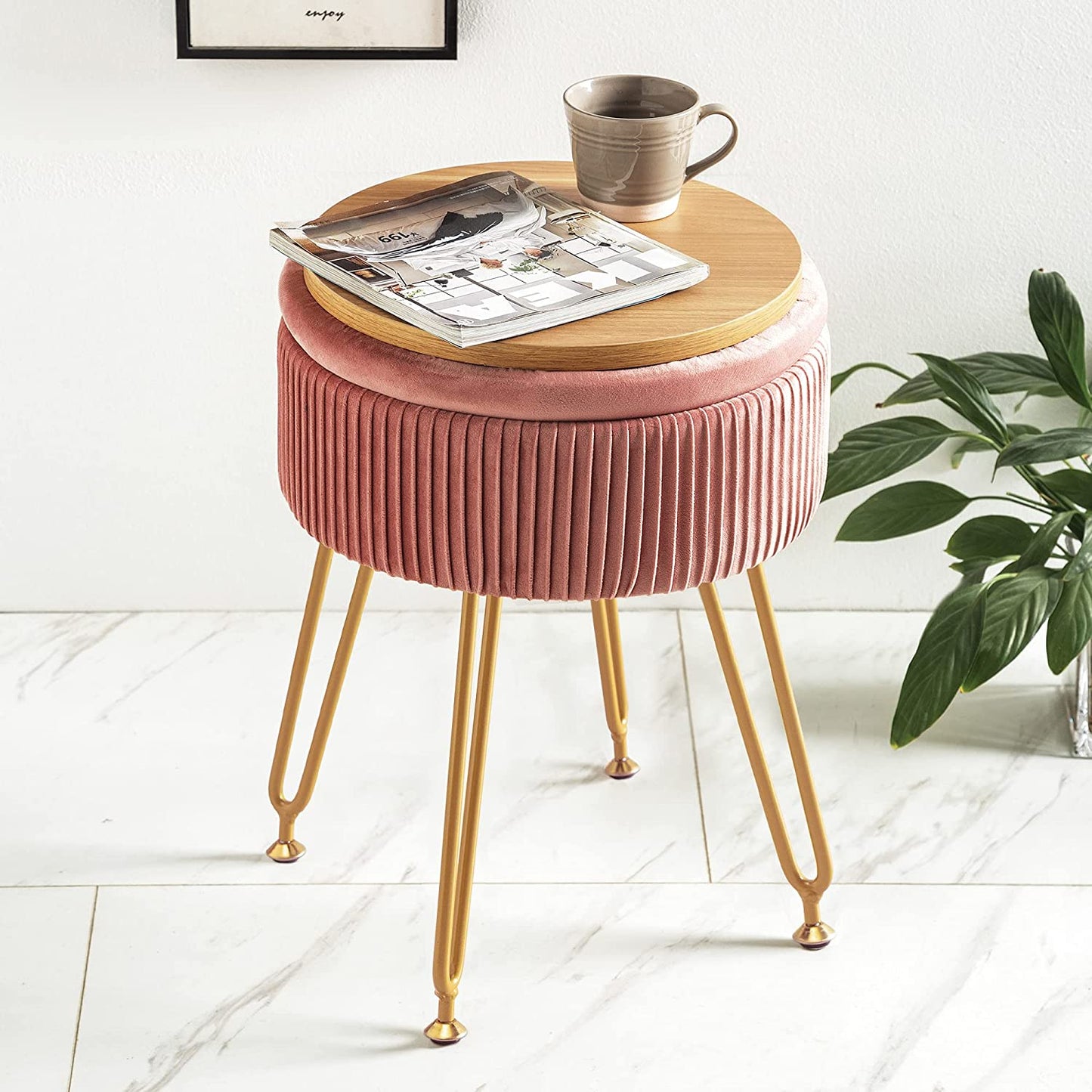 Ottomans : Velvet Storage Ottoman Foot Rest