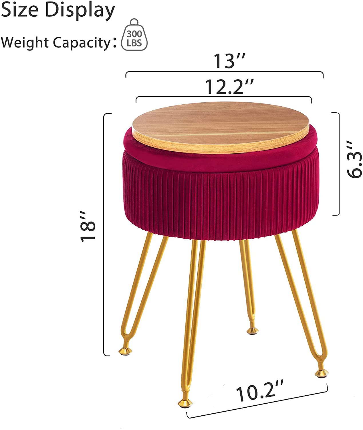 Ottomans : Velvet Storage Ottoman Foot Rest