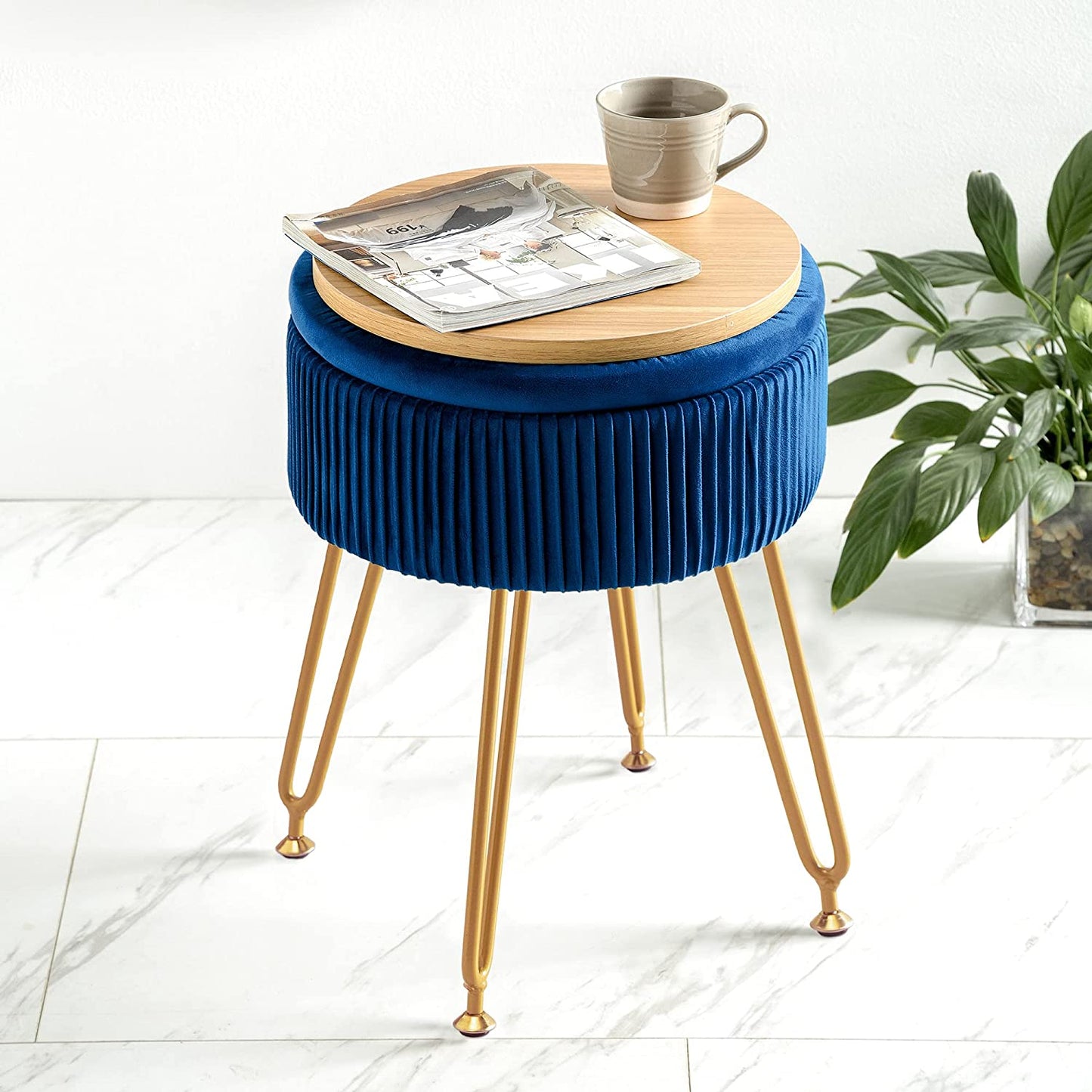 Ottomans : Velvet Storage Ottoman Foot Rest