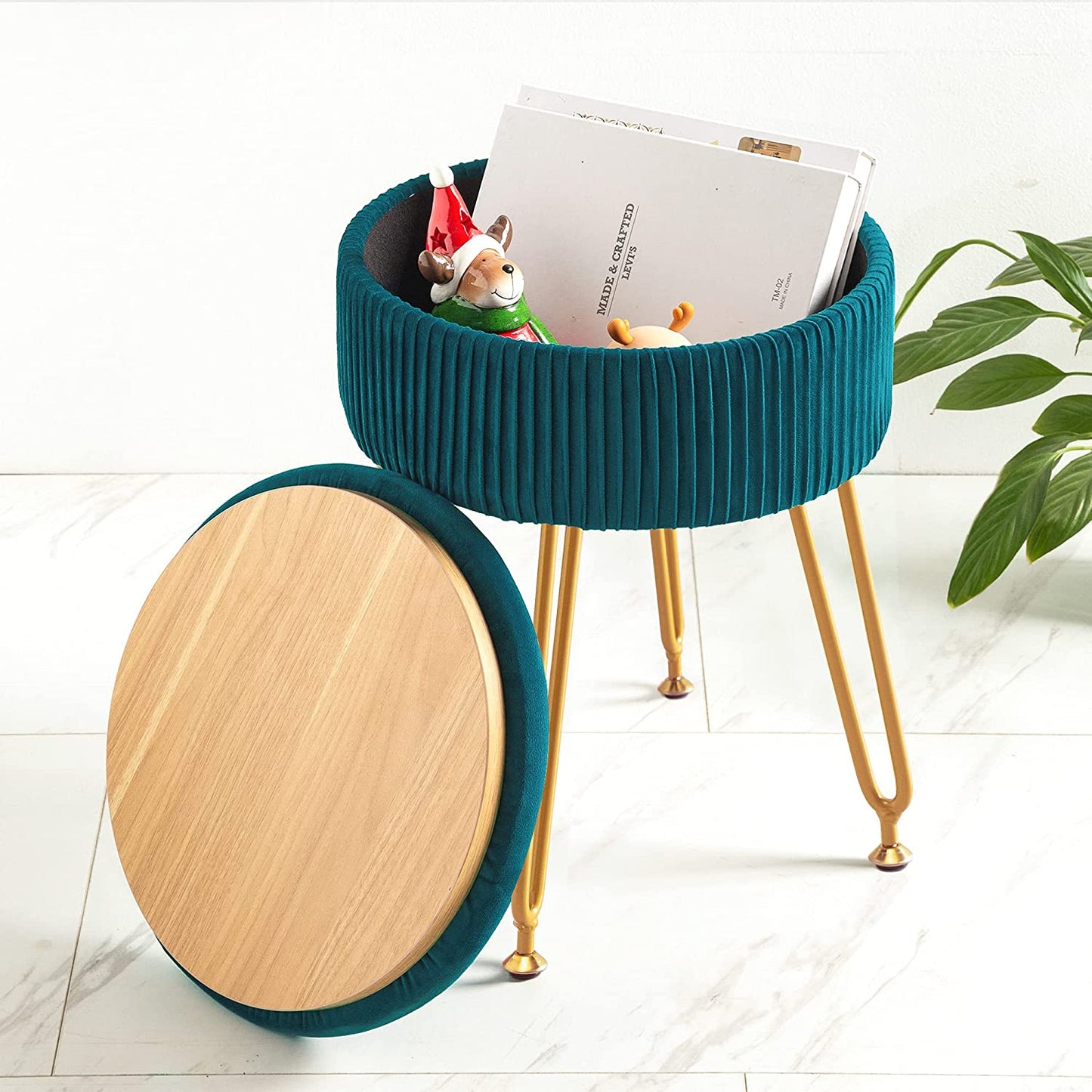 Ottomans : Velvet Storage Ottoman Foot Rest