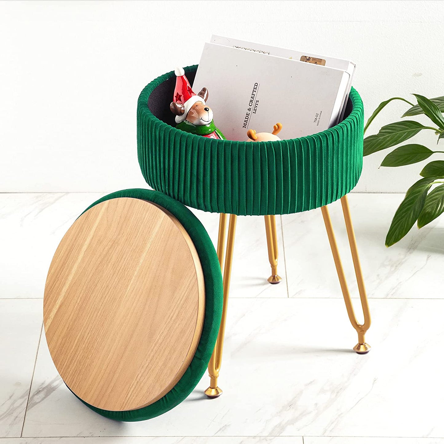 Ottomans : Velvet Storage Ottoman Foot Rest
