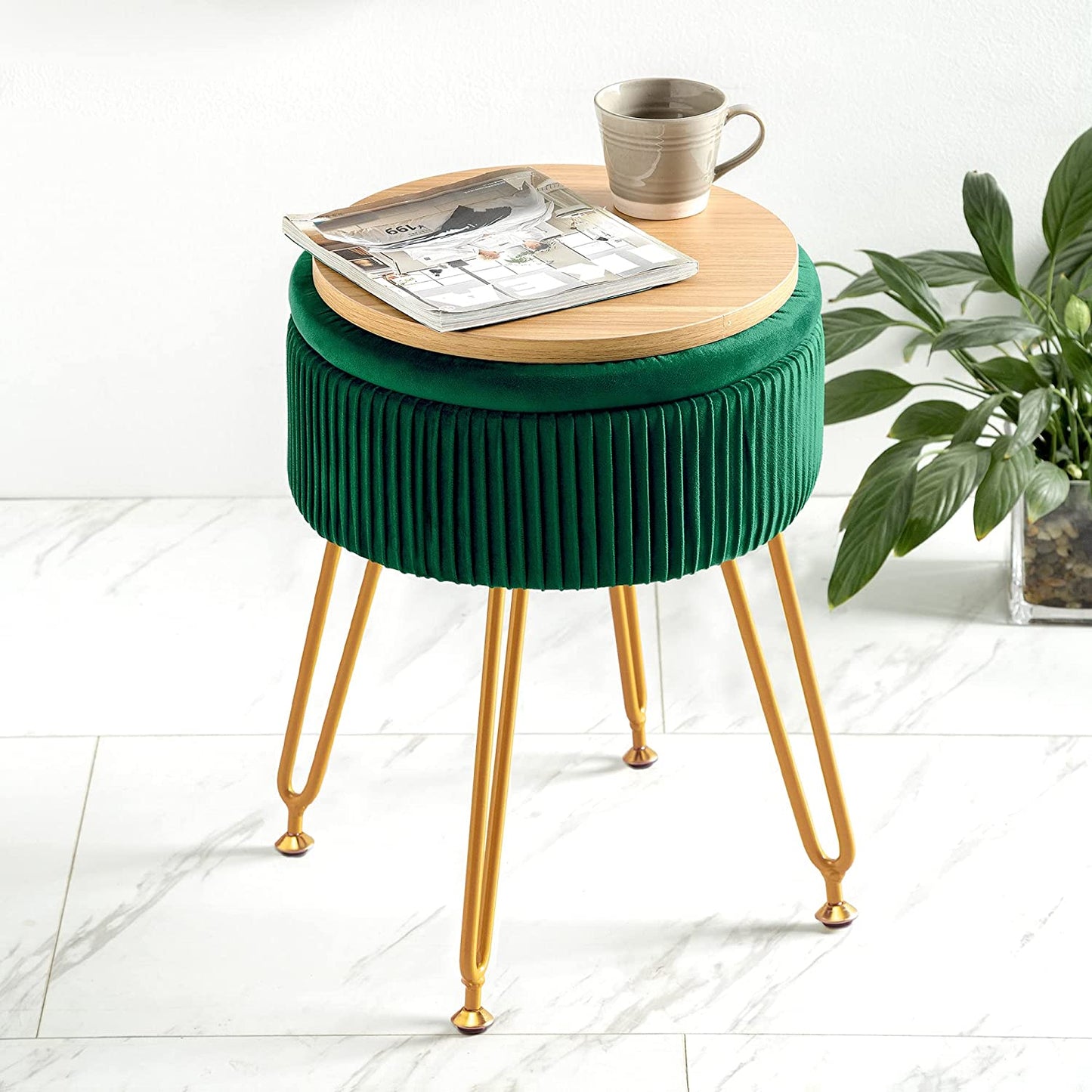 Ottomans : Velvet Storage Ottoman Foot Rest