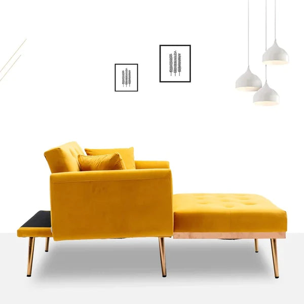 Lounge Chair: Matisha Tufted Two Flared Arms Chaise Lounge